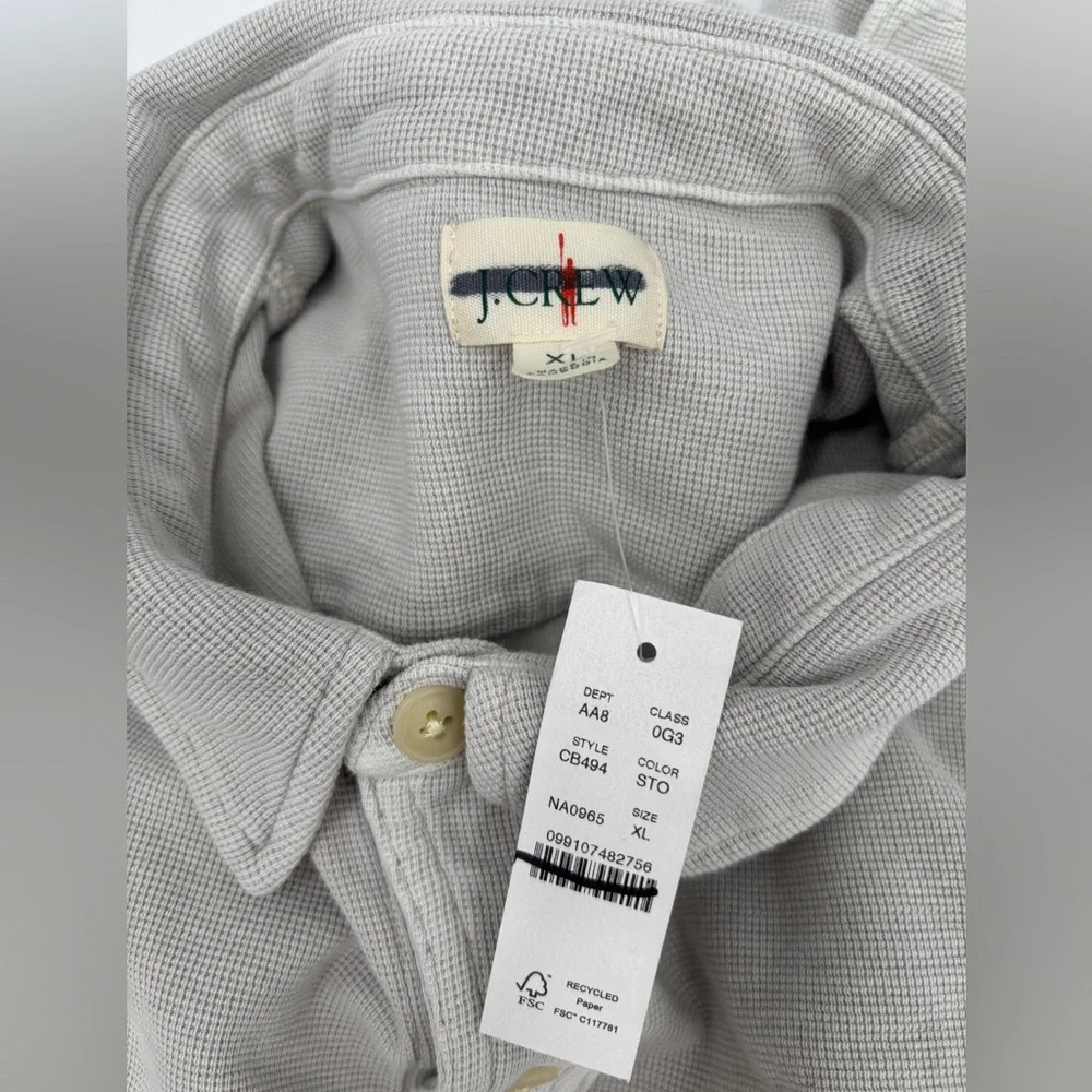 J.Crew Cotton waffle shirt in Stone